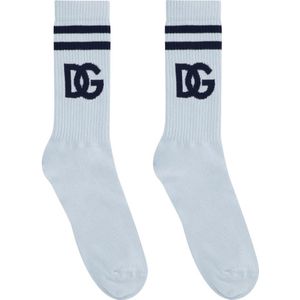 Dolce & Gabbana - Logo Sokken - Lichtblauw - Gebreide Stof