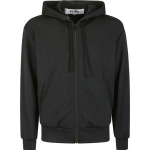 Comme des Garçons Play, Heren, Sweatshirts & Hoodies, Zwart, Maat: L Poliester,