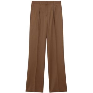 Max Mara, Dames, Broeken, Bruin, Maat: XS Zijde,