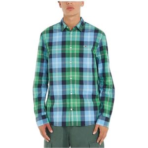 Tommy Hilfiger, Heren, Overhemden, Groen, Maat: S Katoen,