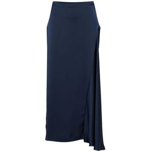 Weekend Max Mara, Dames, Rokken, Blauw, Maat: XS Satijn,