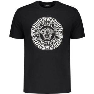 Versace, Heren, Tops, Zwart, Maat: L Katoen,