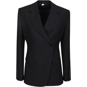 Burberry Klassieke Zwarte Wol Getailleerde Blazer , Black , Dames , Maat: 2XS