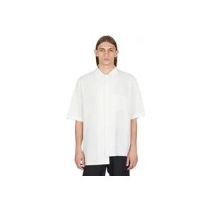 Lanvin Katoenen gestreept overhemd met asymmetrische zoom , White , Heren , Maat: 2XL