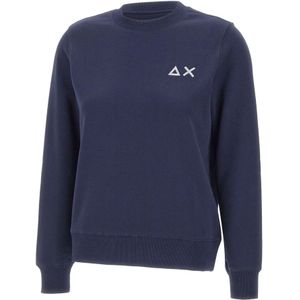Sun68, Dames, Sweatshirts & Hoodies, Blauw, Maat: M Fleece,