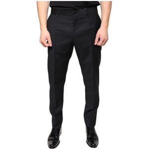 Dolce & Gabbana, Heren, Broeken, Zwart, Maat: S Wol,