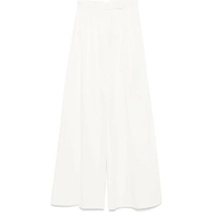 Max Mara, Dames, Broeken, Wit, Maat: 2XS Wol,