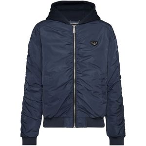 Philipp Plein, Heren, Jassen, Blauw, Maat: 3XL Nylon,