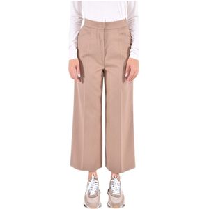 Max Mara Studio, Dames, Broeken, Bruin, Maat: XS Wol,