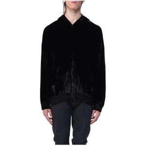 Balenciaga, Heren, Sweatshirts & Hoodies, Zwart, Maat: S Velours,