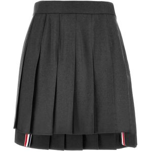Thom Browne, Dames, Rokken, Grijs, Maat: 2XS Wol,