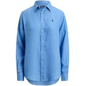 Ralph Lauren, Dames, Blouses & Shirts, Blauw, Maat: S Linnen,