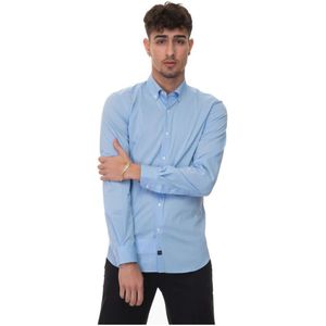 Fay, Heren, Overhemden, Blauw, Maat: 4XL Katoen,