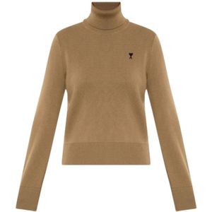 Ami Paris, Dames, Truien, Beige, Maat: XS Wol,