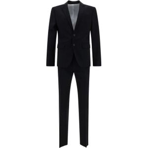 Dsquared2, Heren, Pakken, Zwart, Maat: M Wol,