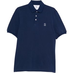 Brunello Cucinelli, Heren, Tops, Blauw, Maat: M Katoen,