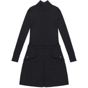 Nenette, Dames, Jurken, Zwart, Maat: S Wol,