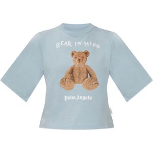 Palm Angels, Dames, Tops, Blauw, Maat: S