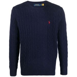 POLO RALPH LAUREN - Gebreide Trui - Marineblauw - Wol en Kasjmier