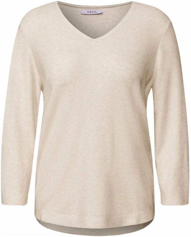 CECIL - V-hals - Gebreide Trui - Beige Melange