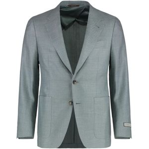 Canali, Heren, Jassen, Groen, Maat: L Linnen,