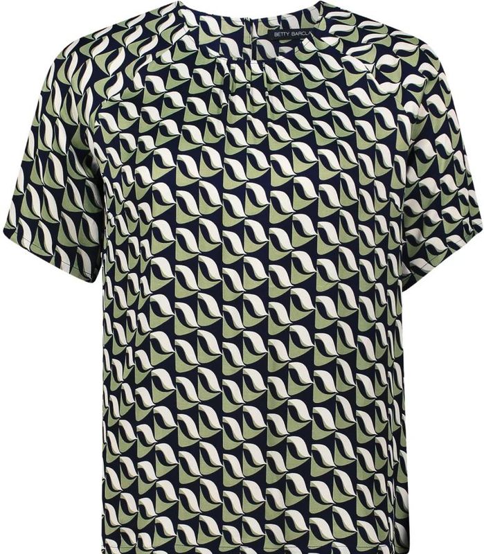 Betty Barclay - Blouse - Crème - Donkerblauw - Groen