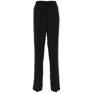 Jil Sander, Dames, Broeken, Zwart, Maat: XS Satijn,