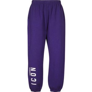 Dsquared2 Sweatpants met bedrukt logo , Purple , Dames , Maat: 2XS