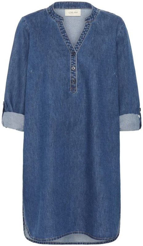 Cream - Crestelle Denim Tunic Blouse - Tuniekjurk - Jasper Blue Denim