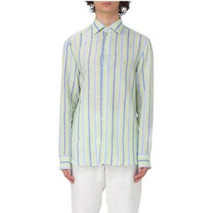 Etro, Heren, Overhemden, Groen, Maat: XL Linnen,