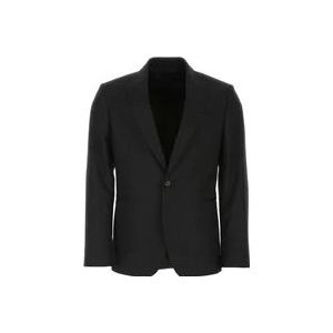 Versace Zwarte wollen blend blazer , Black , Heren , Maat: M