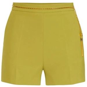 Elisabetta Franchi, Dames, Korte broeken, Groen, Maat: XS Satijn,