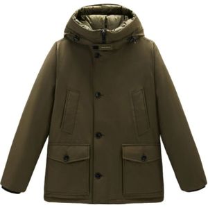 Woolrich, Heren, Jassen, Groen, Maat: S Katoen,