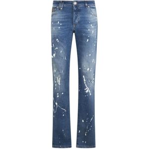 Philipp Plein, Heren, Jeans, Blauw, Maat: W29 Katoen,