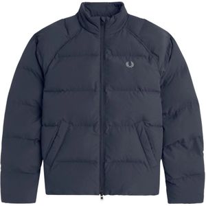 Fred Perry, Heren, Jassen, Blauw, Maat: M Leer,