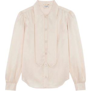 Saint Laurent, Dames, Blouses & Shirts, Beige, Maat: L Zijde,