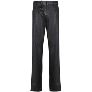 Balmain Regular-fit gecoate denim jeans , Black , Heren , Maat: W28