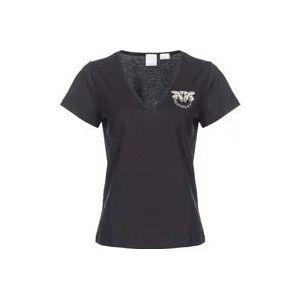 Pinko Casual T-shirt , Black , Dames , Maat: XS