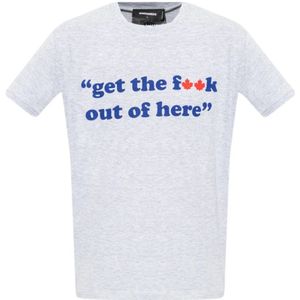 Dsquared2, Heren, Tops, Grijs, Maat: L Katoen,