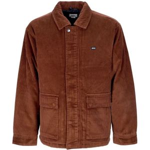 Obey, Heren, Jassen, Bruin, Maat: S Katoen,