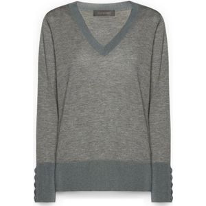 Elena Mirò, Dames, Truien, Grijs, Maat: XS Wol,