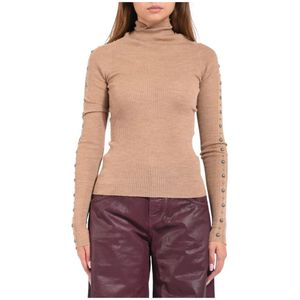Laneus, Dames, Truien, Bruin, Maat: 2XS Wol,