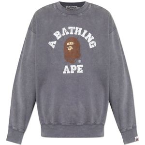 A Bathing Ape, Heren, Sweatshirts & Hoodies, Grijs, Maat: M Katoen,