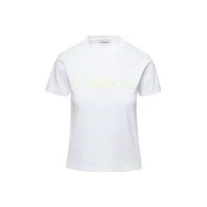 Lanvin Klassieke Logo Print Wit T-shirt , White , Dames , Maat: S