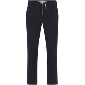 Eleventy, Heren, Broeken, Blauw, Maat: W33 Wol,