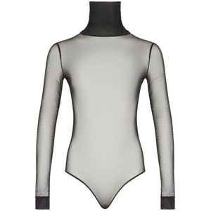 Maison Margiela, Dames, Tops, Zwart, Maat: 2XS Tweed,