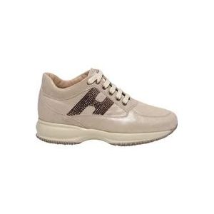 Hogan Beige Interactieve Sneakers Damesschoenen , Beige , Dames , Maat: 37 1/2 EU