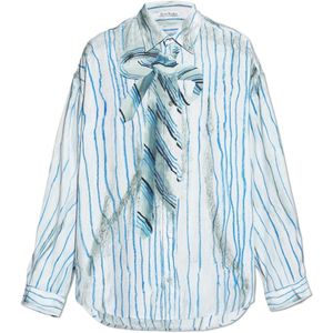 Acne Studios, Heren, Overhemden, Blauw, Maat: L Viscose,