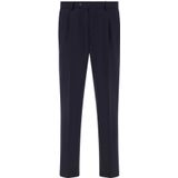 Boggi Milano - Antonio Wool Trousers - Blauw - Heren Broeken - Wollen Flanel