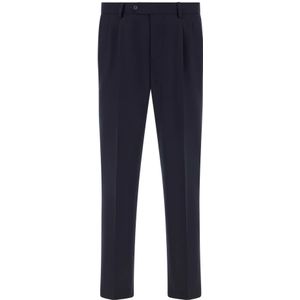 Boggi Milano - Antonio Wool Trousers - Blauw - Heren Broeken - Wollen Flanel